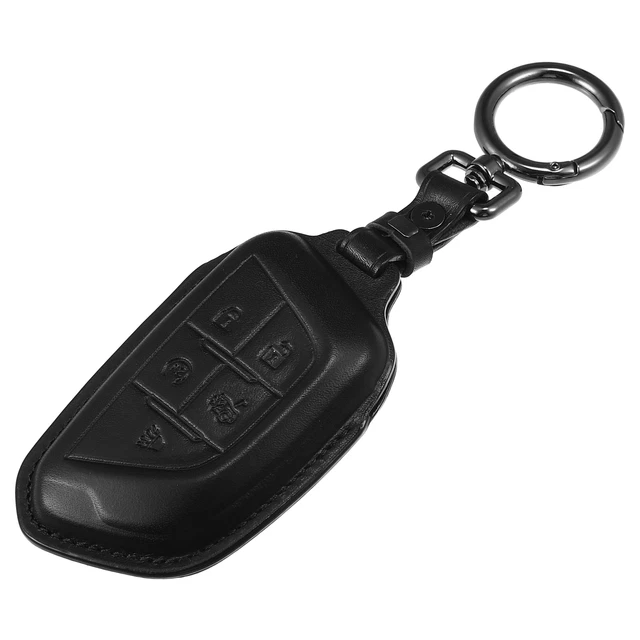 Imitación Cuero 5 Botones Coche Remoto Carcasa Estuche para Cadillac CT5 Negro