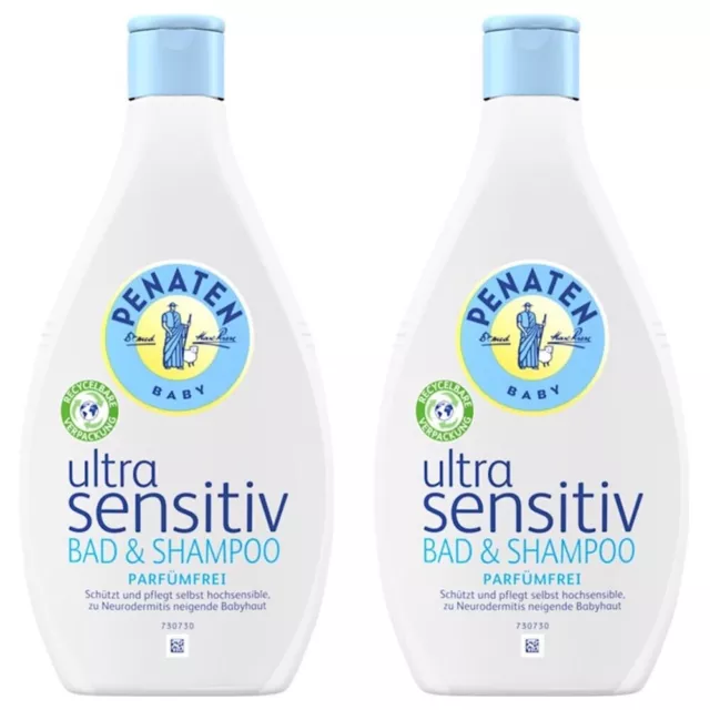 ✅ Penaten Baby Ultra Sensitiv Bad & Shampoo Parfümfrei Pflege mild 2x 400ml ✅