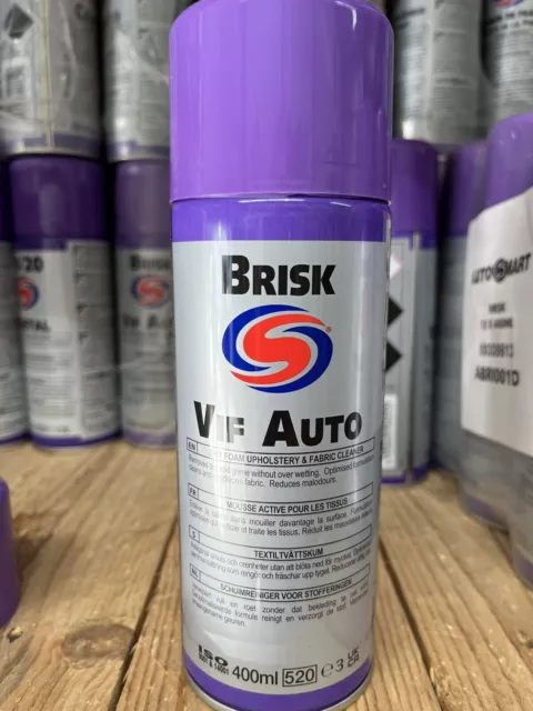 AUTOSMART *BRISK VIF AUTO* DRY FOAM UPHOLSTERY & FABRIC CLEANER SPRAY 400ML x 3