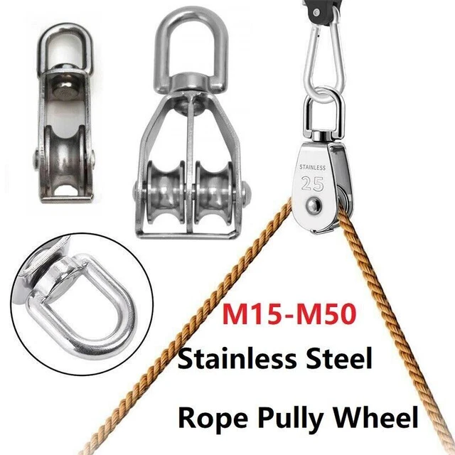 SINGLE DUAL PULLEY Rope Pully Lifting Wheel Swivel Block M15 M20 M25