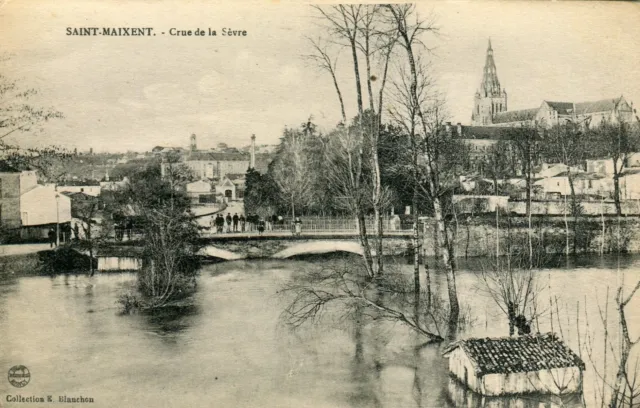 France Saint-Mixent - Crue de la Sevre old postcard