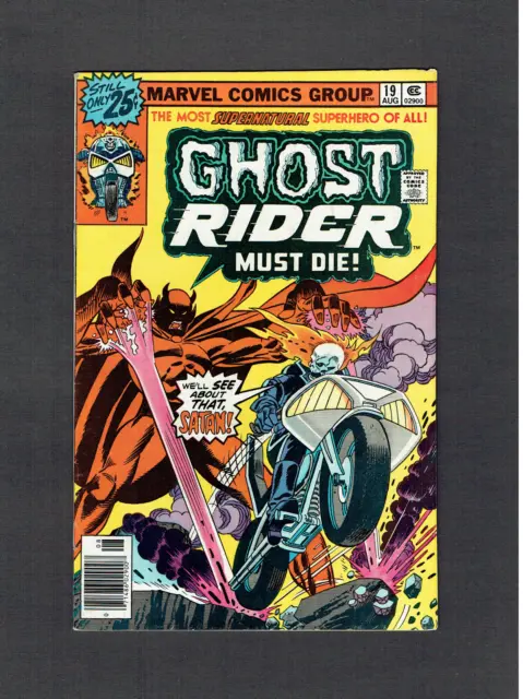 Ghost Rider #19 Vs. Satan Marvel Comics Bronze Age 1976 VF- Johnny Blaze