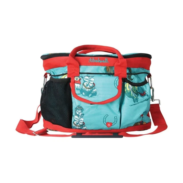 Grooming Bag Thelwell by Hy Equestrian Thelwell Collection in Turquoise & Red