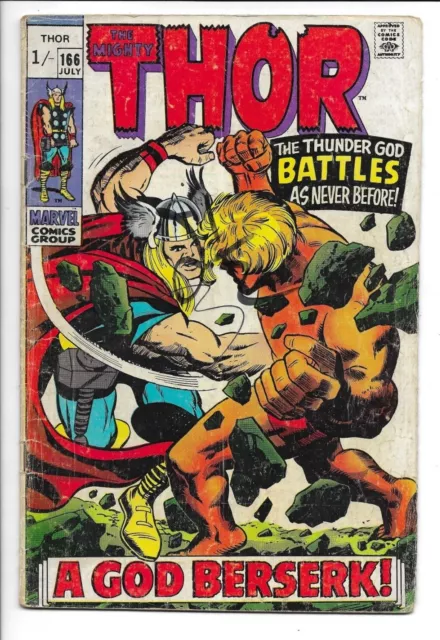 The Mighty Thor #166 UK Ed (Thor Vs Him Battle Cover) 2nd Full App Of Warlock GD