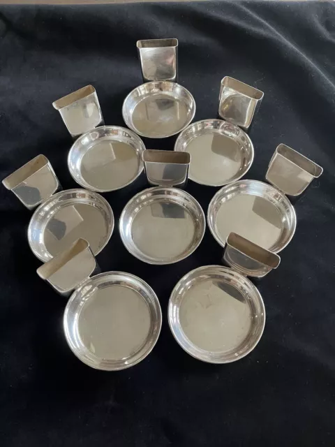 Sterling Silver Ash Tray With Attached Matchstick Holder Lot Of EightBeautif