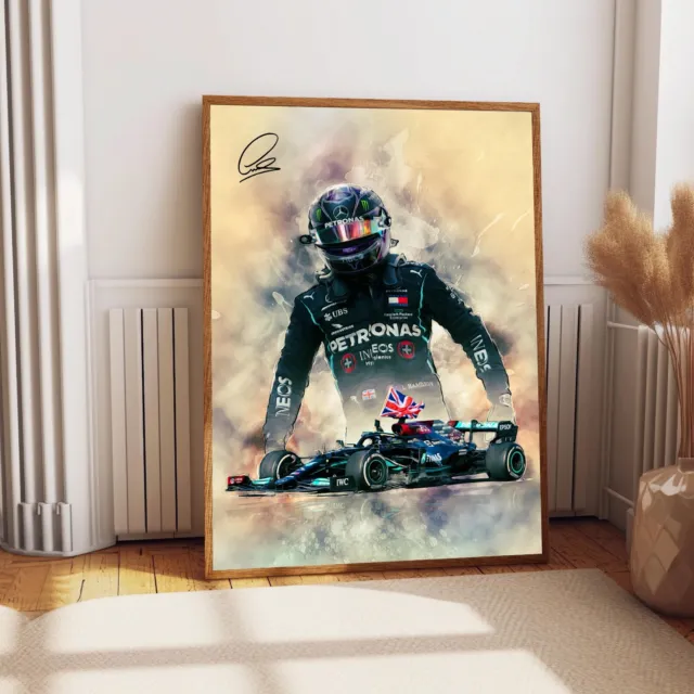 Lewis Hamilton 2021 F1 Poster Print, Signed Reproduction, Formula 1 Wall Art