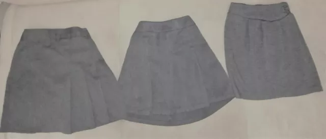 Excl 3 x Girls School Bundle Skirts Age 3-4-5-6 y Soft Easy Iron Anti Bobble VGC