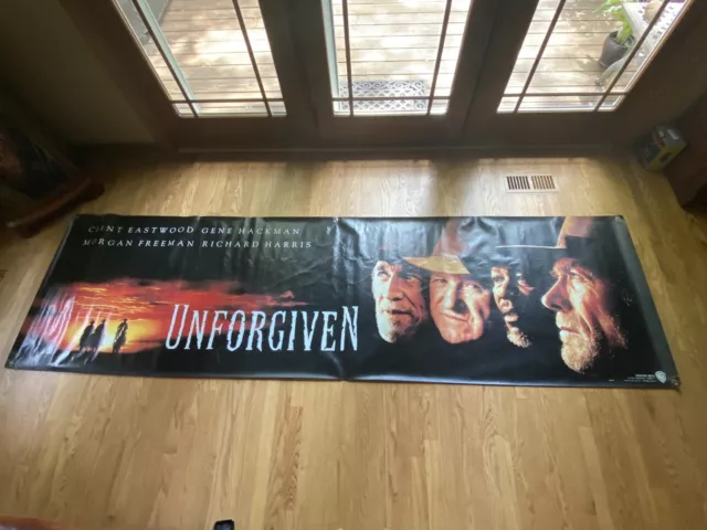 Original Vtg 1992  Canvas Theater Banner  Clint Eastwood UNFORGIVEN Rolled