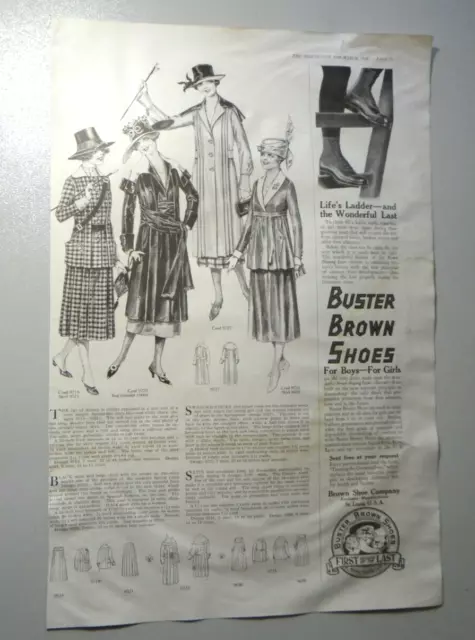 1918 Burson Fashion Hose - Buster Brown Shoes Magazine Print Ad vintage ephemera