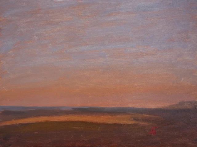 Pittura a olio originale, tramonto impressionista - SENZA CORNICE - Pittura...