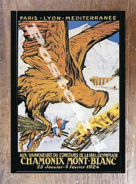 Historic First Winter Olympic games in Chamonix 1924 Advertising Postcard