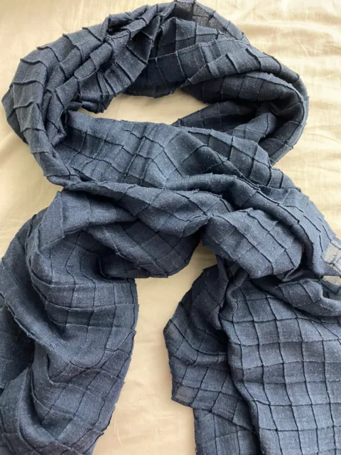 Nordstrom Navy Blue Textured Square Extremely Soft Scarf