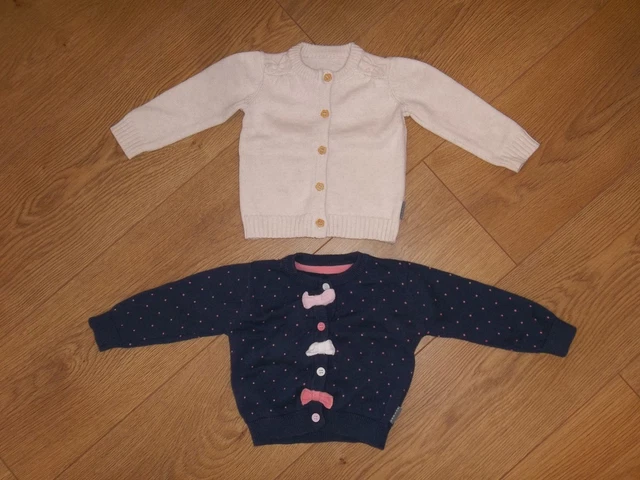2 Nutmeg Baby Girls Blue Cream Cardigan 3-6 Months Bundle