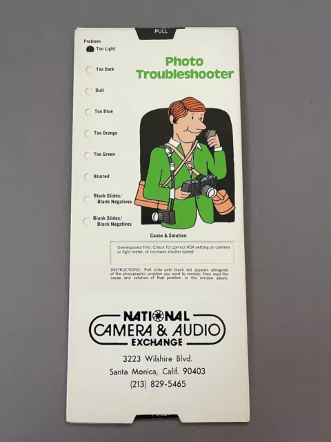 Vintage Photo Troubleshooter Slide Card Kodak Film National Camera Collectable