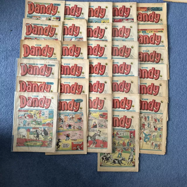 31 X THE DANDY Comic Bundle / Job Lot 1976- Desperate Dan / Korky The Cat