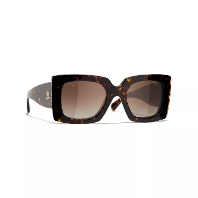Chanel Women's Square Polarized Sunglasses CH5480H c714/S9 Havana/Brown Gradient