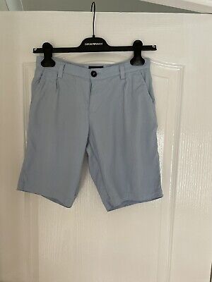 Emporio Armani boys linen shorts blue age 11