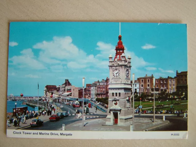 Postcard. CLOCK TOWER & MARINE DRIVE, MARGATE. Unused. Standard size.