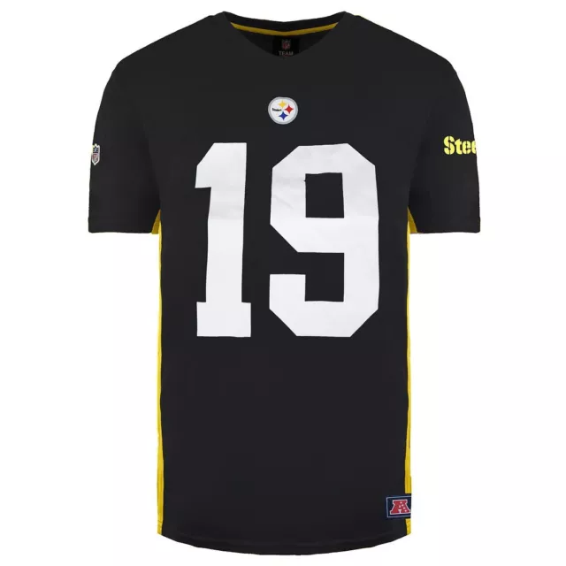 Fanatics NFL Pitts Steelers 19 Smith-Schuster Black Gold Mens T-Shirt MPS6574DB