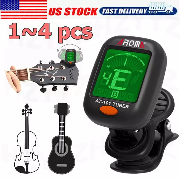 LCD Clip On Chromatic Acoustic Electric Guitar Bass Ukulele Banjo Violin Tuner