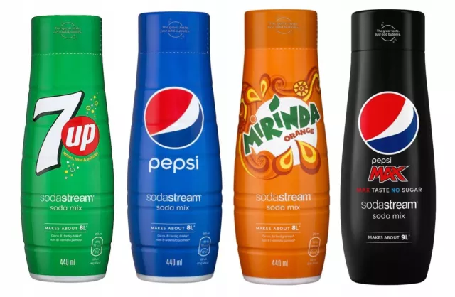 Set di sciroppi per Sodastream 7UP, Pepsi, Mirinda, Pepsi Max 440ml