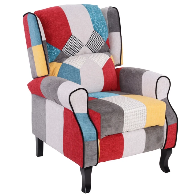 Sedia Salotto Patchwork Finch - Design Nordico Con Gambe In Metallo Effetto Legno Per Salotto E Cucina Sedia Patchwork - 8