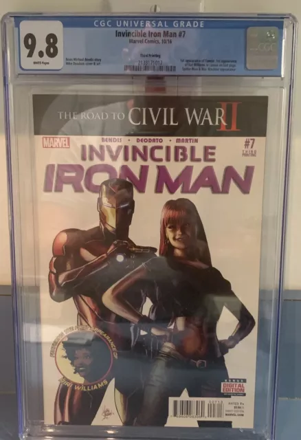 invincible iron man 7 CGC 9.8 1st cameo app. of Riri Williams  1st app. of Tomoe