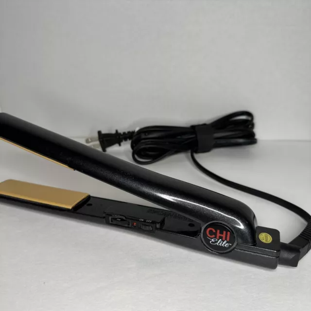 CHI 1" Elite SHIMMER BLACK Classic Tourmaline Ceramic Hairstyling Flat Iron