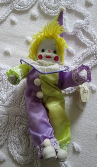 House of Global Arts Bisque Porcelain - Soft Body - Bendable 8" Clown Doll