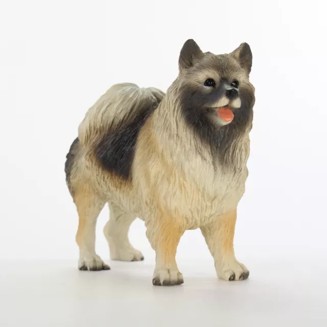 Keeshond Figurine Hand Painted Collectible Statue