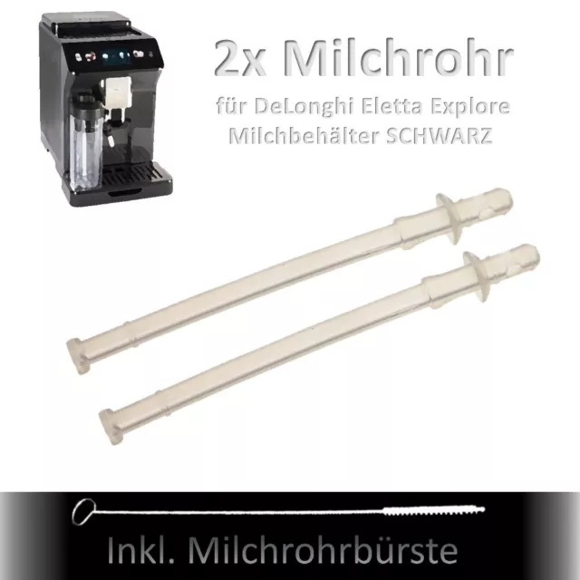 2x DeLonghi Milchrohr Eletta Explore z.B. 450.55 Milchschlauch Milchansaugrohr