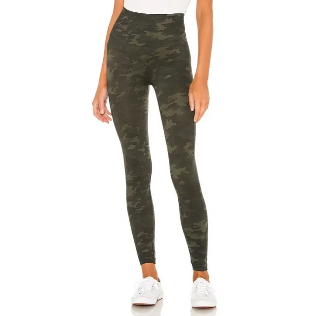 SPANX Look At Me Now Seamless Leggings Full Length Green Camo Women S Small NWT