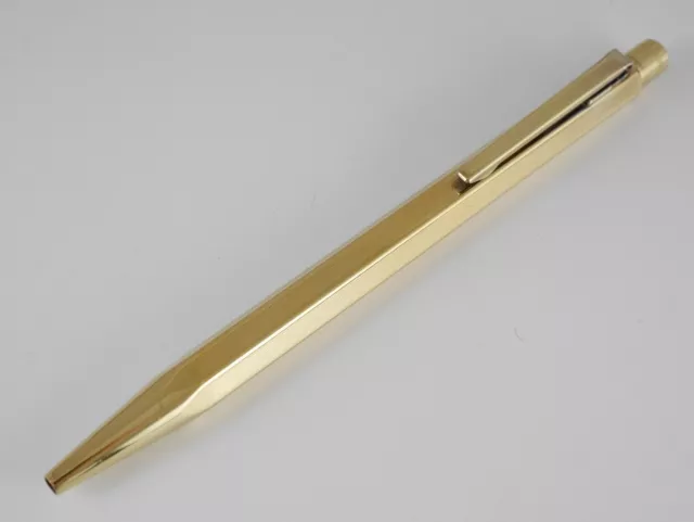 CARAN d'ACHE CdA ECRIDOR Gold Plated Chevron Ballpoint Pen