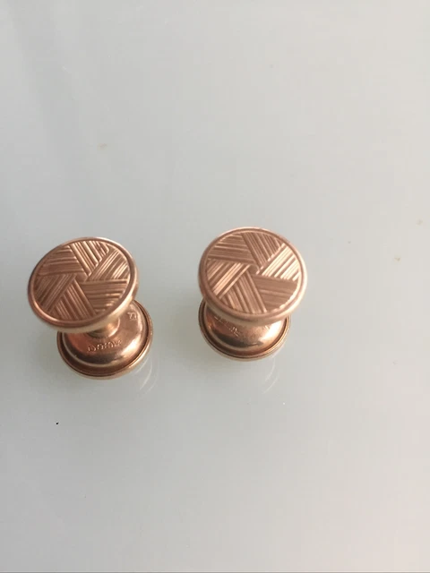 Coffret Boutons De Manchette Vintage MURAT - Plaqué Or/Argent - Occasion Avec Patine