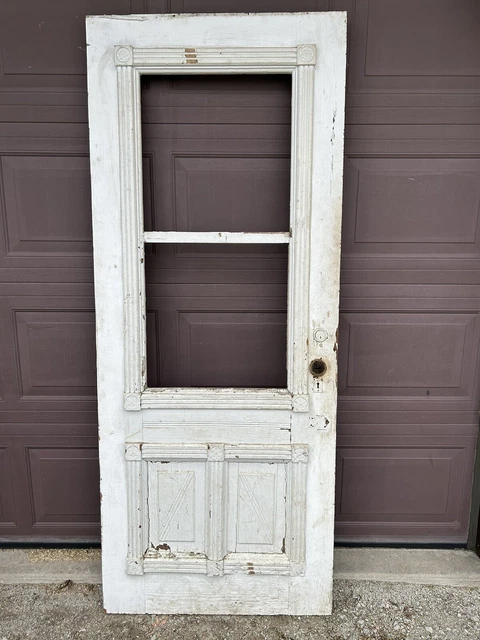 Antique Vintage Victorian Entry Wood Door