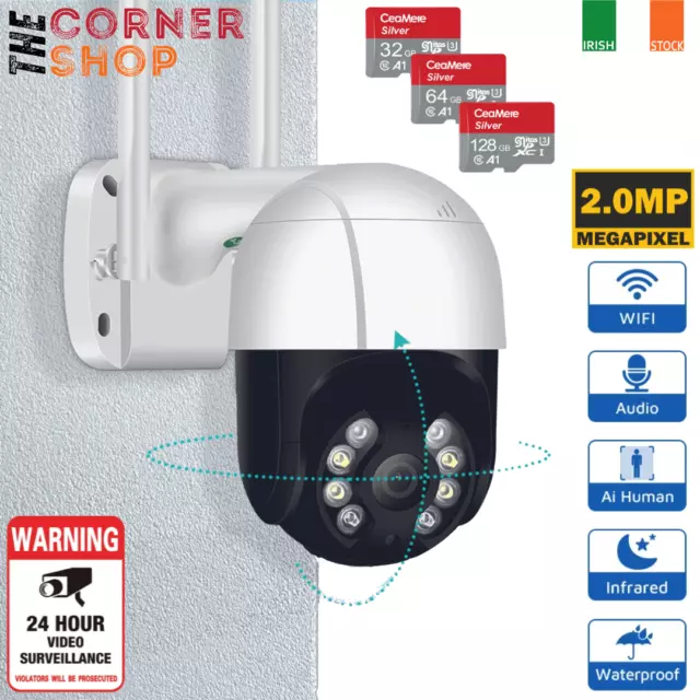 Smart WIFI Camera Outdoor PTZ Calving IP Wireless 2MP Dome CCTV Security Cameras