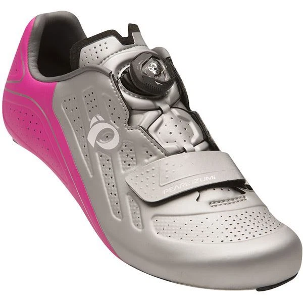 PEARL iZUMi Damen ELITE Road v5, silber/rosa Glo, Größe 42