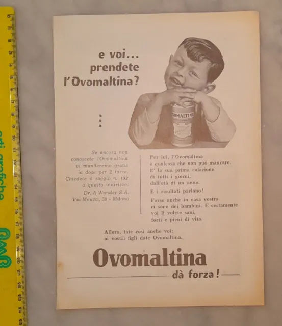 Pubblicità advertising   OVOMALTINA    (anni Cinquanta)