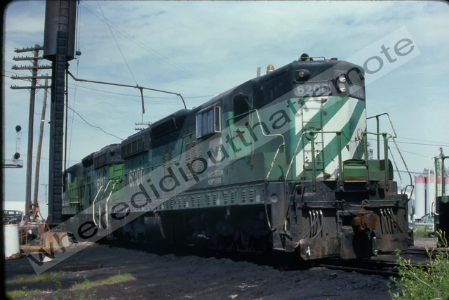 Original Slide Burlington Northern BN 6200 EMD SD9 Mendota ILL 6-17-80