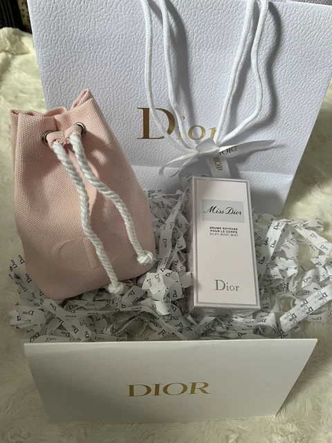 MISS DIOR PERFUME gift set Silky body mist and pink pouch bag make up bag 79.95 PicClick UK
