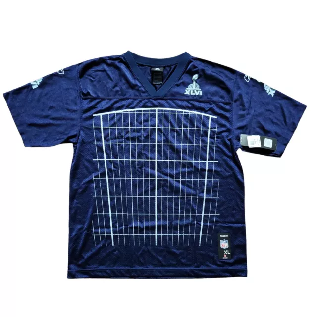 Reebok Super Bowl Youth XL 18-20 XLVI Football Replica Jersey 2012 $125 New