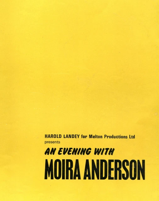 Moira Anderson  Autographed Concert Programme