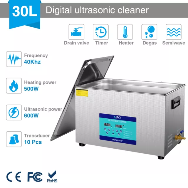 Digital Ultrasonic Cleaner UltraSonic Bath Cleaning Tank Timer Heater industrial