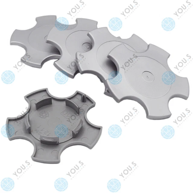 Lot De 4 Cache-moyeux Universels - Diamètre Ext. 75 Mm, Int. 72 Mm, Hauteur 14 Mm - Gris ABS - 2