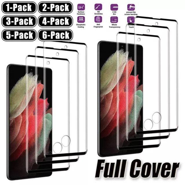 For Samsung Galaxy S21 Ultra/ Plus 5G Full Cover Tempered Glass Screen Protector