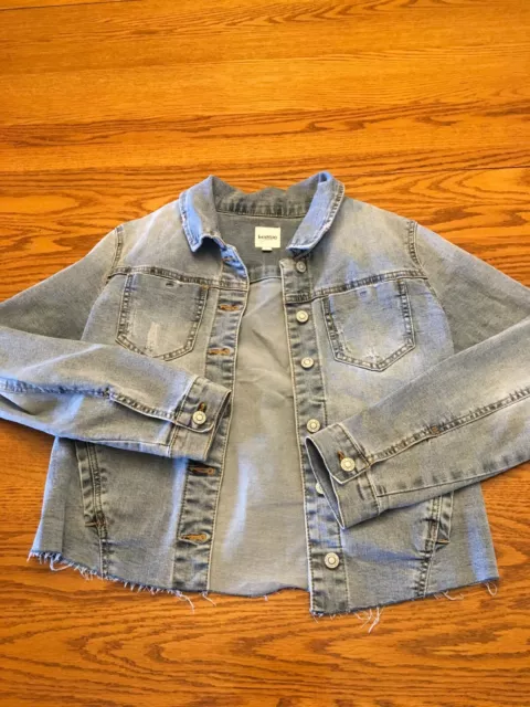 Kensie Jeans Womens Cut Off Denim Jacket Size L