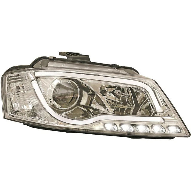 Design Set Fanali per Audi A3 Anno Fab. 08-12 Trasparente/Cromo Tubo Luci R87