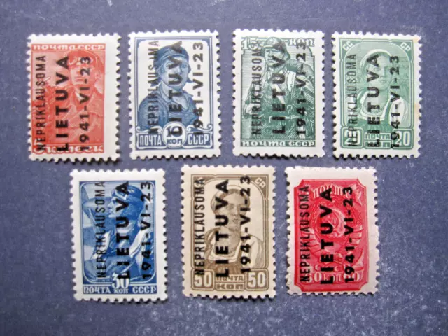 Deutsche Besetzung Litauen ,Mi. 2-9 ,postfrisch/Minifalz ,1941