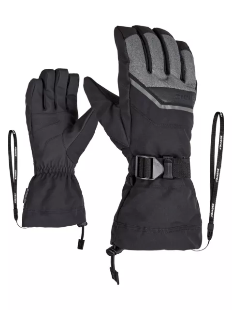 ZIENER Ski-Handschuhe Gillian AQUASHIELD wasserdicht schwarz grau 922 neu