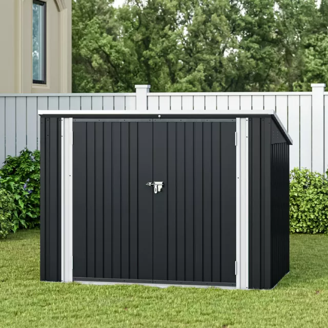 Double Triple Wheelie Bin Store Storage Shed Metal Dustbin Cover Rubbish Stores